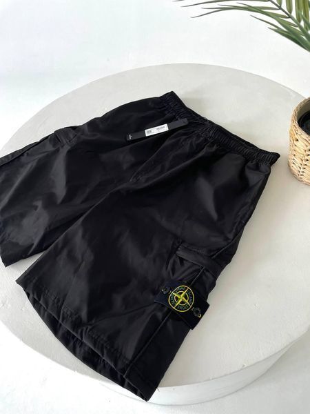 Чоловічі шорти Stone Island чорні з нейлону Бриджі Стойн Айленд Гла-103 фото