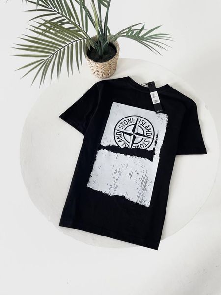 Мужская футболка Stone Island хлопковая белая Тенниска Стон Айленд Гла-98 фото