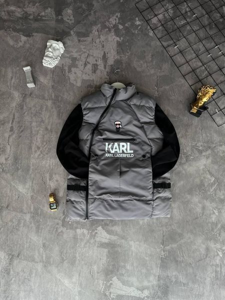 Чоловічий жилет Karl Lagerfeld графітовий Безрукавка Карл Лагерфельд весняна осіння Моло-85-32 фото