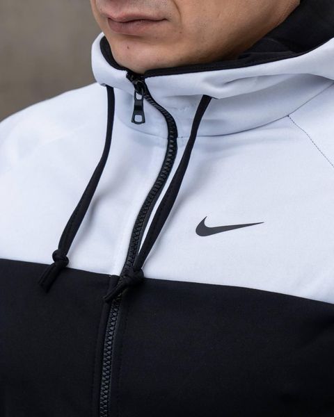 Чоловічий спортивний костюм Nike з лампасами чорний Комплект Найк Кофта на змійці Штани з дайвінгу Sta-272 фото