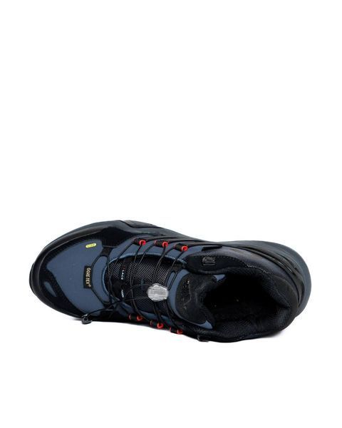 Мужские зимние кроссовки Adidas Terrex Fast R Mid Gore-Tex черные с синим Адидас рипстоп на гортекс Pow-AD116 фото