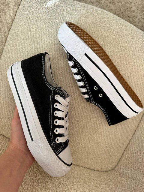 Женские кеды Converse All Star низкие черные на платформе Кроссовки Конверсы текстиль Arm-DD_93 фото