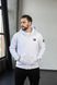 Мужская зимняя кофта Stone Island с патчем белая Зип худи Стон Айленд на молнии Хар-339 фото 2