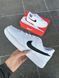 Женские кроссовки Nike Air Force Low White белые с черным Найк Аир Форс кожаные Скр-FL020403-ТА (коп2) фото 8