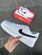 Женские кроссовки Nike Air Force Low White белые с черным Найк Аир Форс кожаные Скр-FL020403-ТА (коп2) фото 9