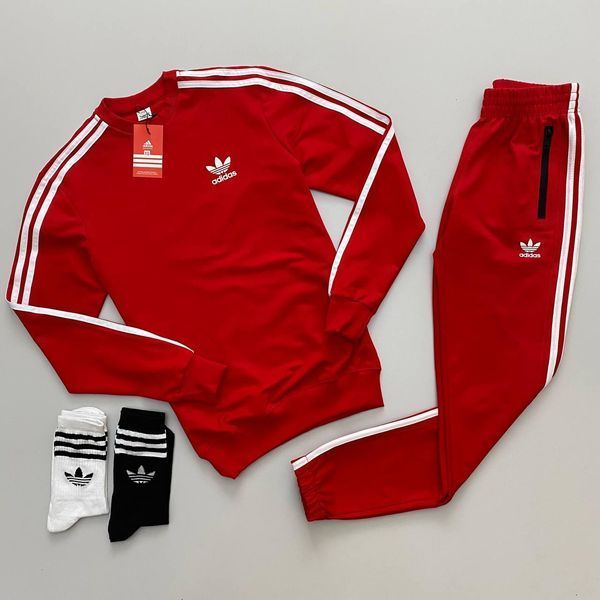 Мужской спортивный костюм Adidas без капюшона белый Комплект Адидас Свитшот Штаны Хар-82 фото
