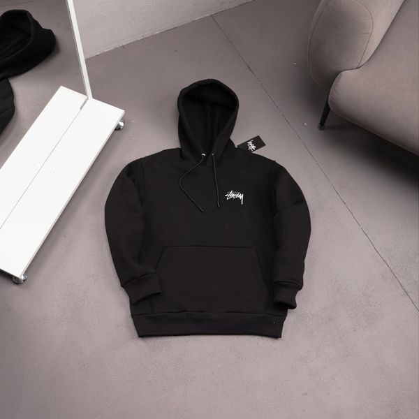 Мужское зимнее худи Stussy с капюшоном черное Толстовка Стусси Ads-492 фото