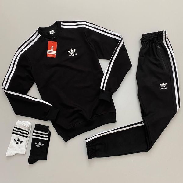 Мужской спортивный костюм Adidas без капюшона белый Комплект Адидас Свитшот Штаны Хар-82 фото