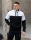 Чоловічий спортивний костюм Nike з лампасами чорний Комплект Найк Кофта на змійці Штани з дайвінгу Sta-272 фото 4