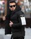 Мужская зимняя куртка Stone Island черная Пуховик Стон Айленд с капюшоном Хар-263 фото 2