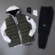 Мужской спортивный костюм Stone Island с капюшоном черный с хаки Комплект Стон Айленд Жилетка Зип худи Штаны Хар-391 фото 4