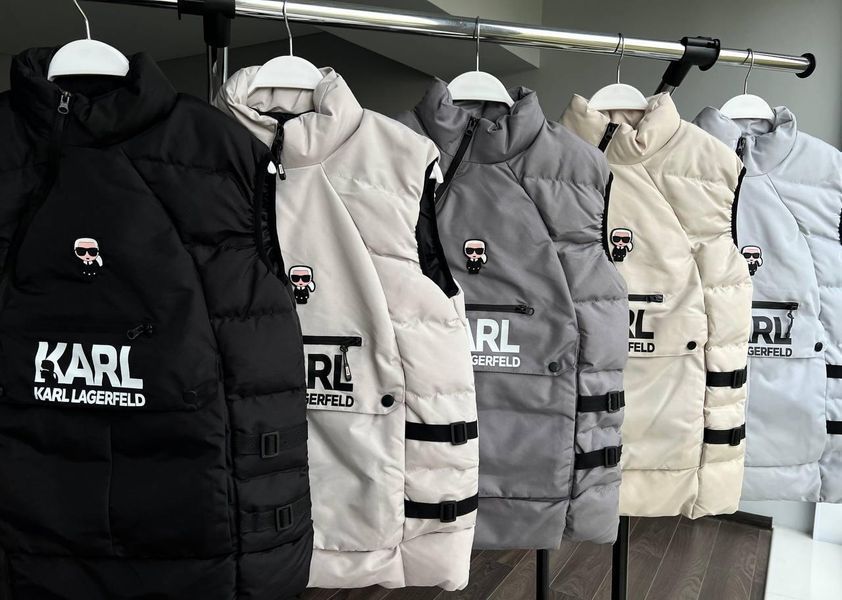 Чоловічий жилет Karl Lagerfeld графітовий Безрукавка Карл Лагерфельд весняна осіння Моло-85-32 фото
