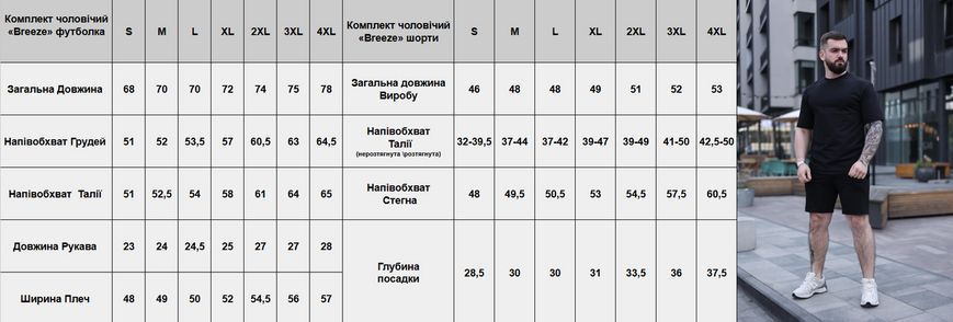 Мужской летний костюм Футболка Шорты черный Intr-Breeze (коп1) фото