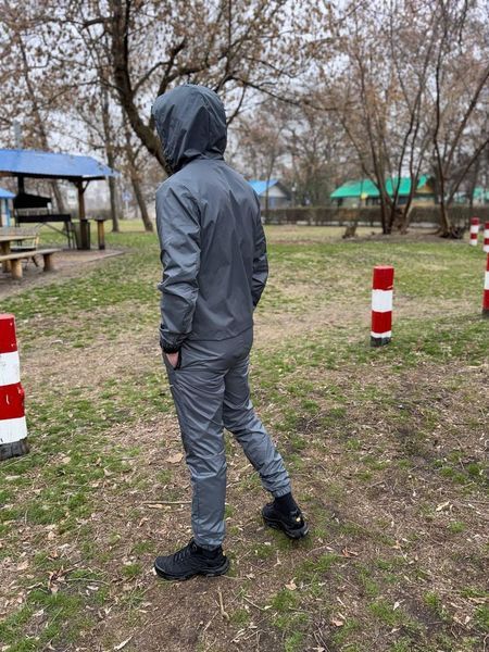 Мужской спортивный костюм Nike из плащевки серый Комплект Найк Ветровка Штаны Sta-261 фото