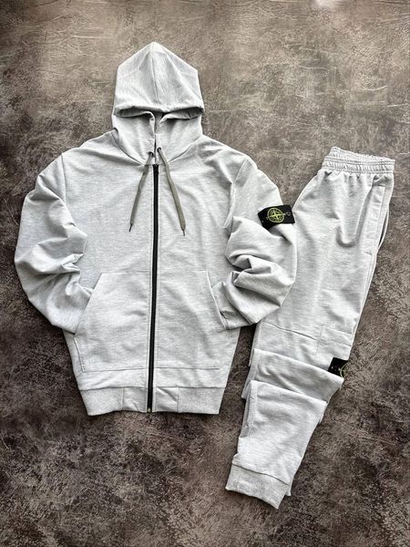 Мужской зимний спортивный костюм Stone Island хаки Комплект Стон Айленд на молнии Univer-89 фото