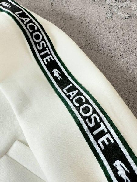 Мужской зимний спортивный костюм Lacoste без капюшона белый Набор Лакост Кофта Брюки с лампасами Хар-688 фото