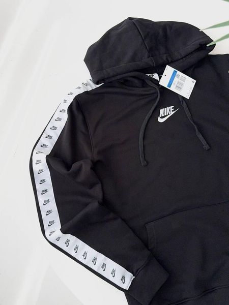 Мужской зимний спортивный костюм Nike с лампасами черный Комплект Найк Худи Штаны Гла-156 фото