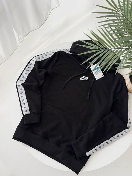 Мужской зимний спортивный костюм Nike с лампасами черный Комплект Найк Худи Штаны Гла-156 фото