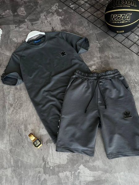 Чоловічий літній костюм Adidas сірий Моло-44-053 фото