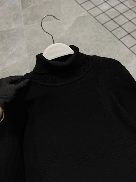 Чоловічий зимовий гольф Stone Island із патчем під горло чорний Светр Стон Айленд Моло-900-404 фото
