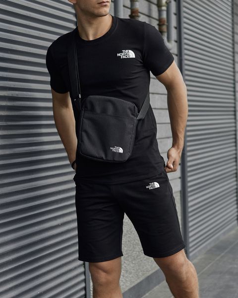 Чоловічий літній костюм The North Face Футболка Шорти Барсетка чорний комплект ТНФ Intr-9610516741 фото