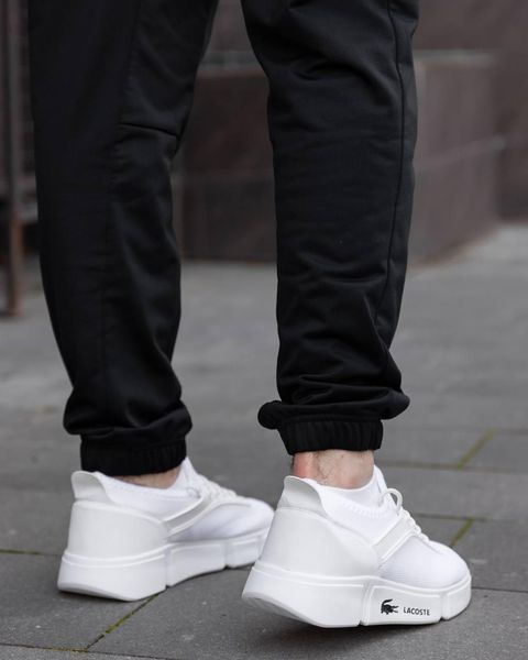 Мужские кроссовки Lacoste в сетку белые кеды Лакост Pow-LC015 фото