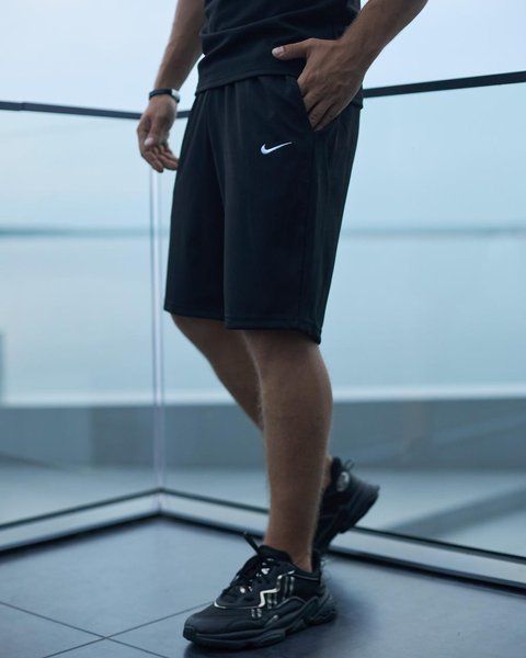 Мужские спортивные шорты Nike черные трикотажные Найк Univ-000407 (коп4) фото