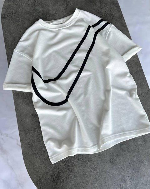 Чоловіча футболка оверсайз Nike біла Теніска Найк Моло-9-21 фото