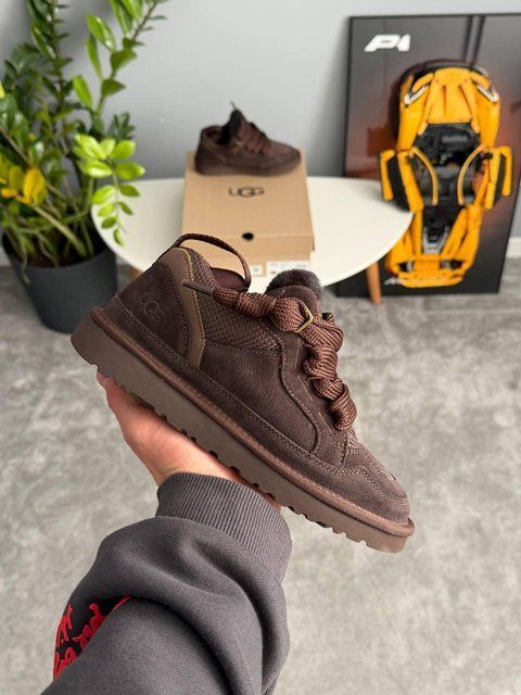 Женские зимние кроссовки UGG Lowmel Sneaker коричневые Las-2072 фото