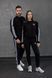 Мужской зимний спортивный костюм Adidas с лампасами черный Комплект Адидас без капюшона Хар-319 фото 7