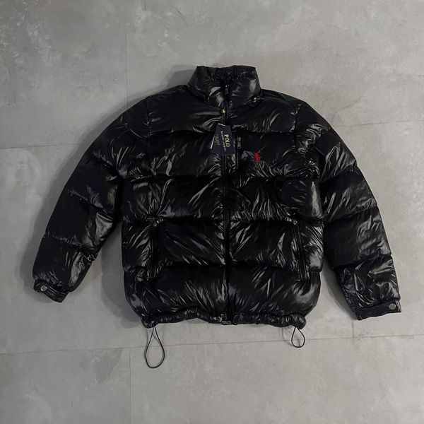 Мужской зимний пуховик Polo Ralph Lauren черный Куртка Поло Ральф Лорен с капюшоном Arm-PO623/Hub-28 фото